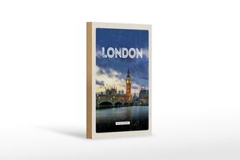 Panneau en bois voyage 12x18 cm décoration Londres Royaume-Uni 1
