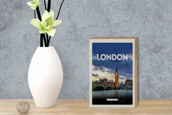 Panneau en bois voyage 12x18 cm décoration Londres Royaume-Uni 3