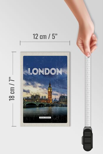 Panneau en bois voyage 12x18 cm décoration Londres Royaume-Uni 4