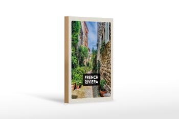Panneau en bois voyage 12x18 cm Côte d'Azur Vieille Ville décoration cadeau 1