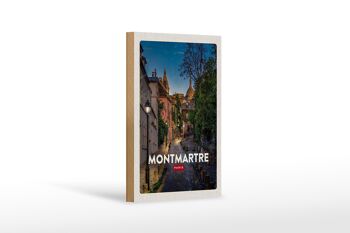 Panneau en bois voyage 12x18 cm Montmartre Paris décoration rétro 1