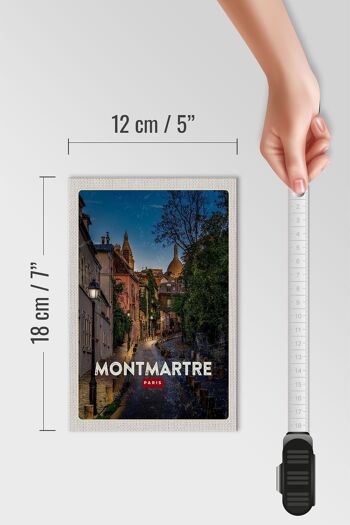 Panneau en bois voyage 12x18 cm Montmartre Paris décoration rétro 4