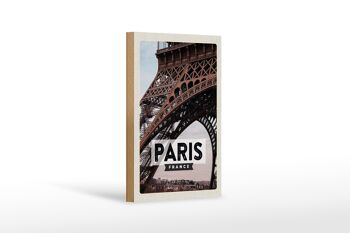 Panneau en bois voyage 12x18cm Paris France destination de voyage panneau Tour Eiffel 1