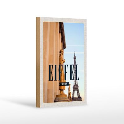 Cartello da viaggio in legno 12x18 cm Decorazione sculture Torre Eiffel