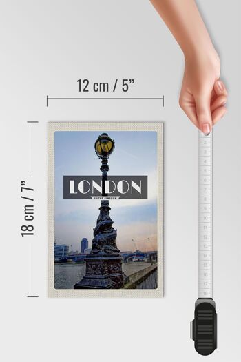 Panneau en bois voyage 12x18 cm Londres Royaume-Uni affiche rétro 4