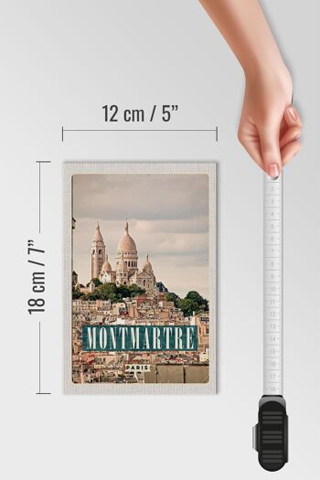 Panneau en bois voyage 12x18 cm affiche panorama Montamartre Paris 4