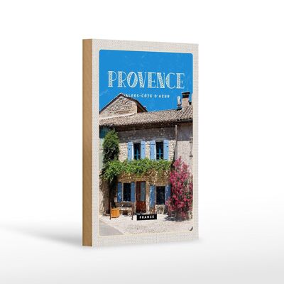 Panneau en bois voyage 12x18 cm Provence alpes-cote d'Azur vieille ville