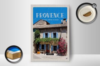 Panneau en bois voyage 12x18 cm Provence alpes-cote d'Azur vieille ville 2