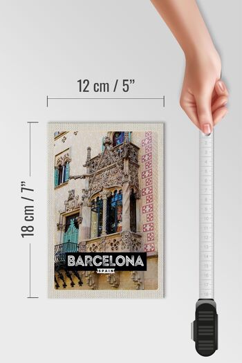 Panneau en bois voyage 12x18 cm Barcelone Espagne architecture tourisme 4