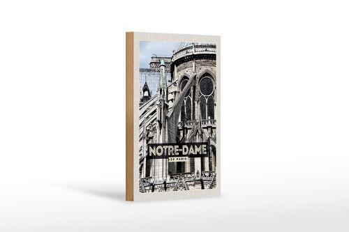 Holzschild Reise 12x18 cm Notre-Dame de Paris Architektur Dekoration