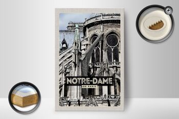 Panneau en bois voyage 12x18 cm décoration architecture Notre-Dame de Paris 2