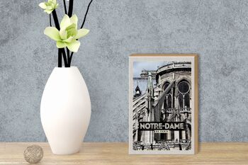 Panneau en bois voyage 12x18 cm décoration architecture Notre-Dame de Paris 3