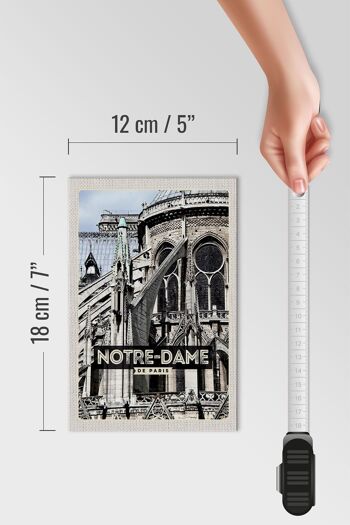 Panneau en bois voyage 12x18 cm décoration architecture Notre-Dame de Paris 4