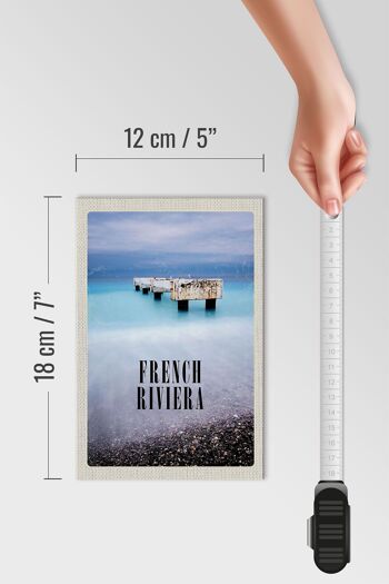 Panneau en bois voyage 12x18 cm Côte d'Azur affiche de vacances rétro 4