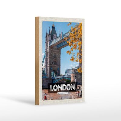 Cartello da viaggio in legno 12x18 cm Cartello di destinazione del viaggio Big Ben di Londra, Regno Unito