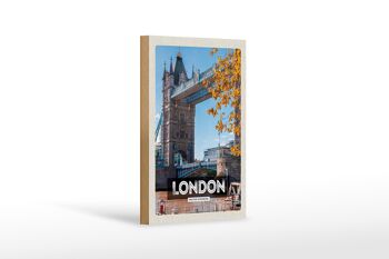 Panneau de voyage en bois 12x18cm, panneau de destination de voyage Londres UK Big Ben 1