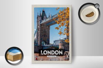 Panneau de voyage en bois 12x18cm, panneau de destination de voyage Londres UK Big Ben 2