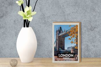 Panneau de voyage en bois 12x18cm, panneau de destination de voyage Londres UK Big Ben 3