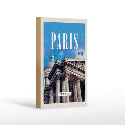 Cartel de madera viaje 12x18 cm París Francia Grand Palais Francia