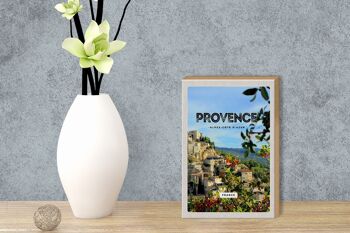 Panneau en bois voyage 12x18 cm provence France décoration tableau panoramique 3