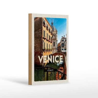 Cartel de madera viaje 12x18 cm Venecia Iraly regalo arquitectura