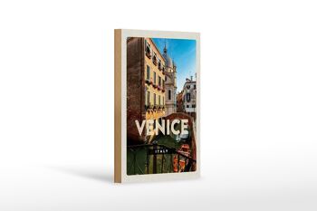 Panneau en bois voyage 12x18 cm Venise Iraly architecture cadeau 1