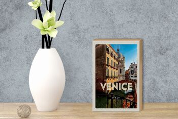 Panneau en bois voyage 12x18 cm Venise Iraly architecture cadeau 3