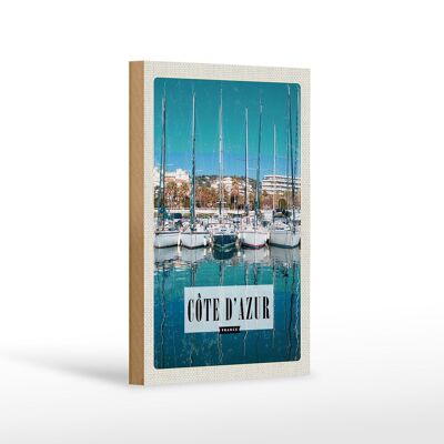 Holzschild Reise 12x18 cm cote d'azur France Urlaub Meer Dekoration