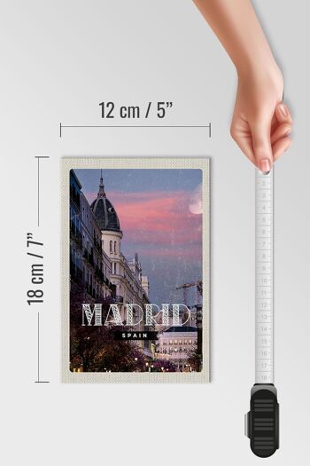 Panneau en bois voyage 12x18 cm Madrid Espagne architecture destination de voyage 4