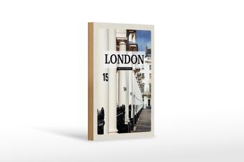 Panneau en bois voyage 12x18 cm Londres Royaume-Uni ville rétro 1