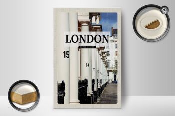 Panneau en bois voyage 12x18 cm Londres Royaume-Uni ville rétro 2