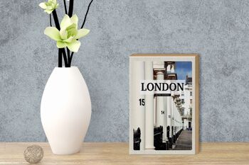 Panneau en bois voyage 12x18 cm Londres Royaume-Uni ville rétro 3