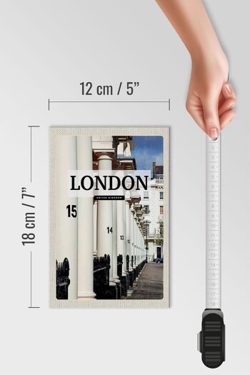 Panneau en bois voyage 12x18 cm Londres Royaume-Uni ville rétro 4