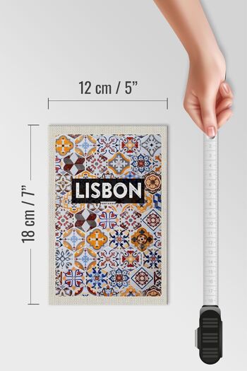 Panneau en bois voyage 12x18 cm décoration art mosaïque Lisbonne Portugal 4