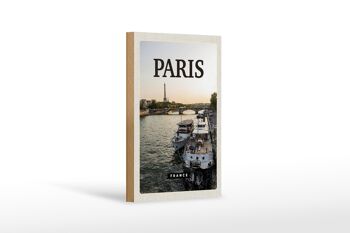 Panneau en bois voyage 12x18cm Paris France destination de voyage panneau fluvial 1