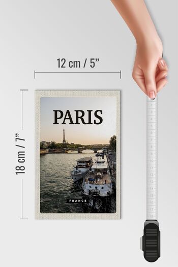 Panneau en bois voyage 12x18cm Paris France destination de voyage panneau fluvial 4