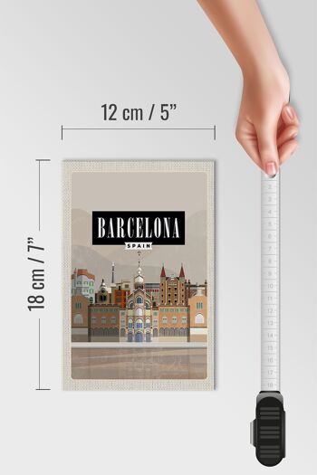 Panneau en bois voyage 12x18 cm Barcelone Espagne image pittoresque 4
