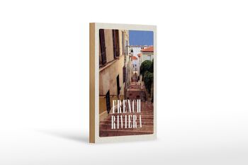 Panneau en bois voyage 12x18 cm cadeau architecture Côte d'Azur 1