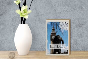 Panneau en bois Voyage 12x18 cm Londres Royaume-Uni Big Ben Destination de voyage Décoration 3