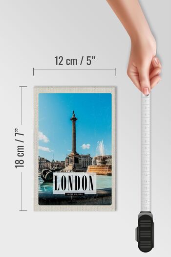 Panneau en bois Travel 12x18 cm Londres UK Fontaine Trafalgar Square 4