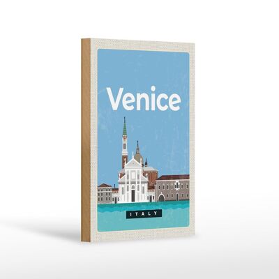 Holzschild Reise 12x18 cm Venice Italy Ansicht Bild Geschenk