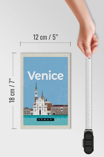 Panneau en bois voyage 12x18 cm Venise Italie vue photo cadeau 4