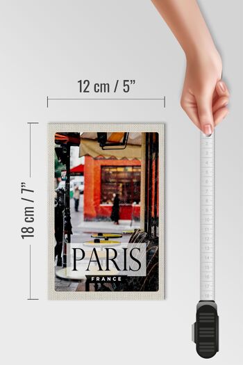 Panneau en bois voyage 12x18 cm Paris France destination de voyage café de ville 4