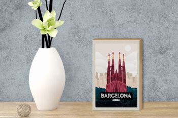 Panneau en bois voyage 12x18cm, panneau de la cathédrale de Barcelone, Espagne 3
