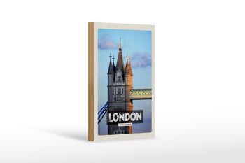 Panneau en bois voyage 12x18 cm Londres UK architecture destination de voyage 1