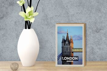 Panneau en bois voyage 12x18 cm Londres UK architecture destination de voyage 3