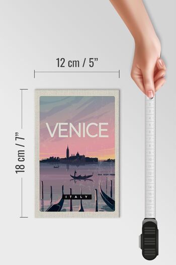 Panneau en bois voyage 12x18 cm Venise Italie bateau image pittoresque 4