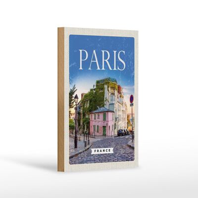 Holzschild Reise 12x18 cm Paris France Architektur Urlaub