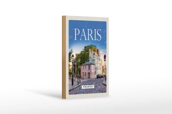 Panneau en bois voyage 12x18 cm Paris France architecture vacances 1
