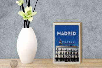 Panneau en bois voyage 12x18 cm décoration symbole Madrid Tio Pepe 3